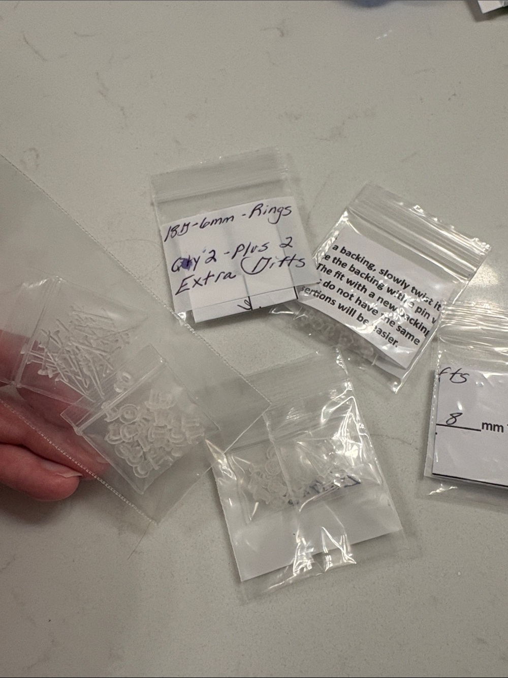 Clear Plastic Earring Backs and Pins Pack